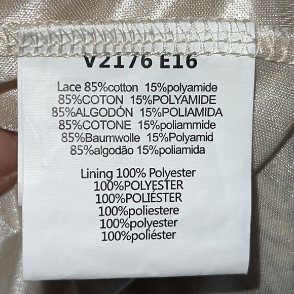 MOLLY BRACKEN Off White Lace Knee Length Dress-L NWT - Picture 8 of 9